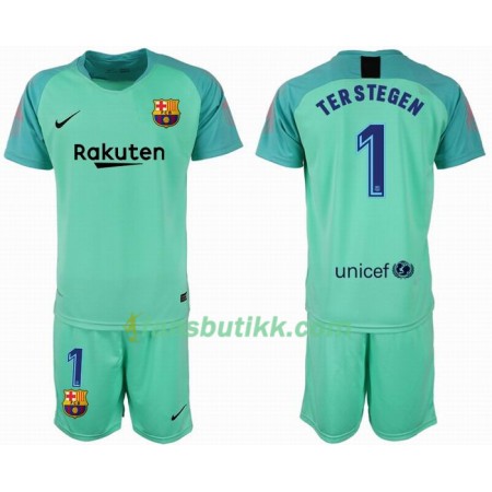 Fotballdrakt FC Barcelona Keeper TER STEGEN 1 Barn draktsett 2018-2019 Kortermet